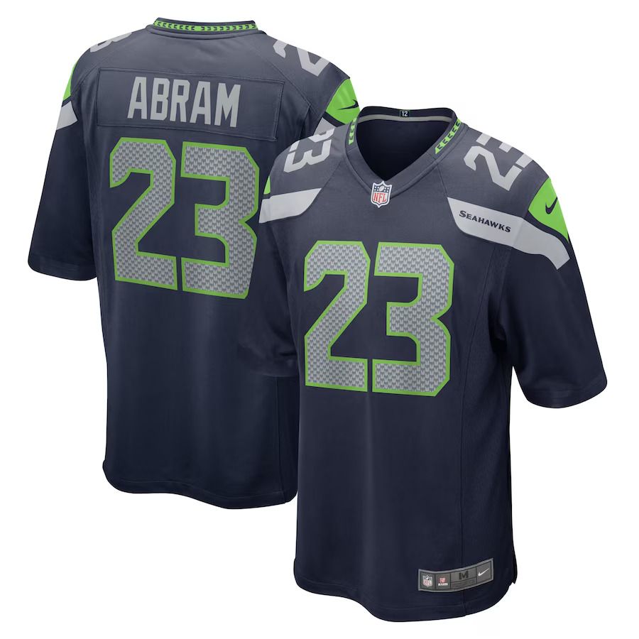 Men Seattle Seahawks #23 Johnathan Abram Nike College Navy Home Game Player NFL Jersey